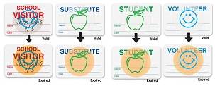 Expiring temporary badge for school visitors